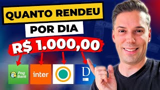 QUANTO RENDEU por dia R 100000 em 1 mês no CDB LIQUIDEZ DIÁRIA PagBankInterSofisaDaycoval [upl. by Aprilette777]