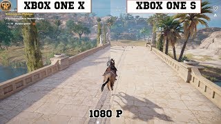 Xbox One S  Xbox One X Assassins Creed Origins Graphic Comparison 1080p [upl. by Aneda]