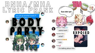 bnhamha lyric prank  Deku x Tsu  IzuTsu  Mina exposes Bakugou and Todoroki BakuTodoTodoBaku [upl. by Ydaj]