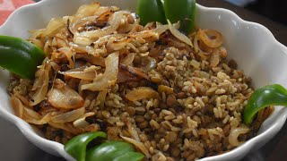 Mujadara Lentil amp Rice Recipe [upl. by Eirrol]