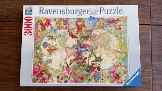 Ravensburger 3000 Piece Puzzle Flora amp Fauna World Map Part 1 [upl. by Ennaylime]