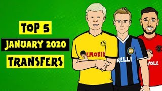 Top 5 January transfers ft Eriksen Haaland Bruno Fernandes amp more ► 442oons x Onefootball [upl. by Yblocaj12]