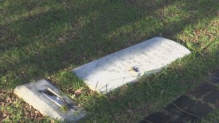 Law enforcement investigating vandalism to graves in Newport [upl. by Ahsikyw]