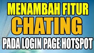 Fitur Chating di Login page  halaman Login Hotspot BAGIANPERTAMA [upl. by Oilcareh]