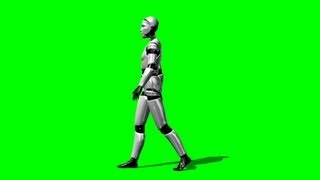 I Robot walk green screen B  free use [upl. by Yvaht741]