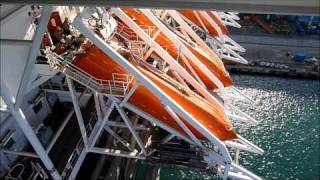 Okpo Free fall lifeboat launching Nov 2010wmv [upl. by Dnalra]