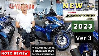 New Yamaha Aerox 155  2023 Walk Around Specs Features and Personal Experience aerox2023 [upl. by Kopaz]