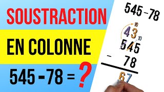 Comment faire une soustraction en colonne [upl. by Namilus167]