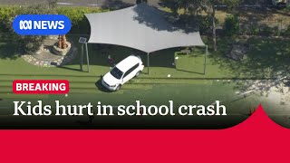 Car crashes into students at Melbourne primary school  ABC NEWS [upl. by Sabina594]