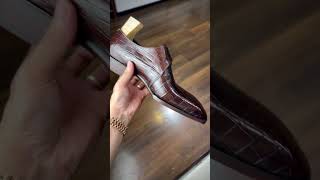 Crocodile shoes  Single monkstrap shoes [upl. by Nadual]