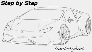 How to draw a Lamborghini car  step by step  VERY EASY  Aarnav Chaudhary [upl. by Xavier711]