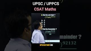 Find unit digit । cyclicity of 9 । CSAT maths for upsc and uppcs 2024 upsc csat maths shorts [upl. by Johanna]