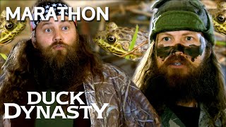 TOP 5 HOPPIN FROG HUNTING MOMENTS 2 Hour Marathon  Duck Dynasty [upl. by Beutler616]