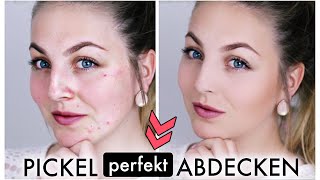 PICKEL ABDECKEN  Perfekte Haut mit Drogerieprodukten TUTORIAL ♡ [upl. by Elvera]