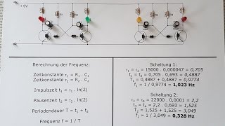 Astabiler Multivibrator  Aufbau Schaltplan Schaltzeit amp Frequenz [upl. by Latsirc323]