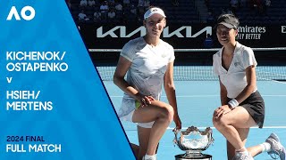 KichenokOstapenko v HsiehMertens Full Match  Australian Open 2024 Final [upl. by Brom]