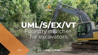 FAE UMLSEXVT  Forestry mulcher installed on a John Deere excavator [upl. by Llenra]