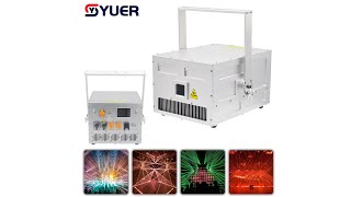 YUER™️ IP65 Waterproof 10W 15W RGB Laser Light 40Kpps Professional 3D Animation Laser Scanner [upl. by Adyeren]