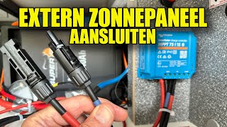 EXTERN ZONNEPANEEL AANSLUITEN DOE JE ZO  Campingtrend [upl. by Livvy]