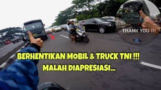 MEMBERHENTIKAN TRUCK TNI DAN MOBIL POLISI AUTO DI APRESIASI  ESCORTING AN AMBULANCE 15 [upl. by Appleby]