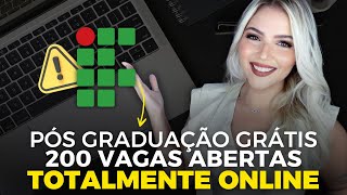 IFMG ABRE 200 VAGAS em PÓS GRADUAÇÃO TOTALMENTE ONLINE GRATUITA  Mari Rel [upl. by Fields]