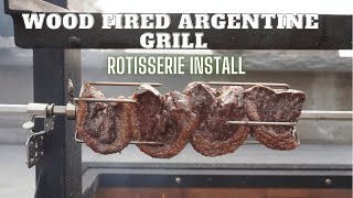 Rotisserie Install on a Wood Fired Grill  Sunterra Pro Ironworks Argentine Grill  Santa Maria [upl. by Nhguavaj]