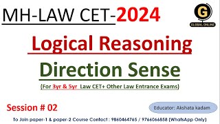 Direction Sense For MHLAW CET 2024  Logical Reasoning For MHLAW CET 2024 [upl. by Eetnahc]