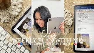 DIGITAL PLAN WITH ME USING A CREATE HEART WORK PLANNER [upl. by Akyeluz]