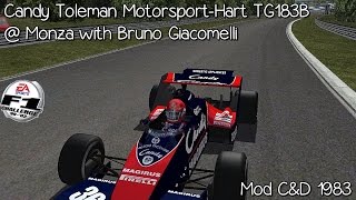 F1C Candy Toleman MotorsportHart TG183B Monza with Bruno Giacomelli Mod CampD 1983 HD [upl. by Neehahs]