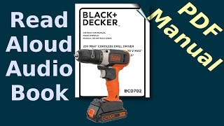 BlackDecker Cordless DrillDriver 20V MAX BCD702 C1  PDF Instruction Manual [upl. by Aneet]