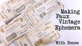 Making Faux Vintage Ephemera with Renee [upl. by Idurt405]