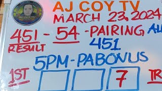 54 PAIRING 451 RESULTNEXT 5PM SPECIAL pAHABOL [upl. by Aisyle]