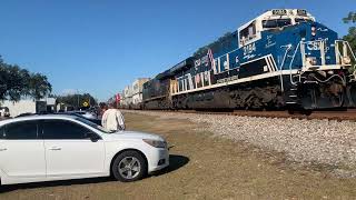 CSX ’s 3194 Spirit Of Our Law Enforcement amp 3298 ET44AH leads CSX I02506 through Folkston GA [upl. by Idac]