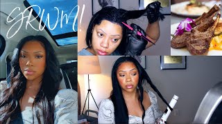 GRWM For Brunch  EXTENSIONS AND HAIR DYE [upl. by Sanferd]