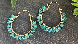 Beaded Wire Hoop Earrings [upl. by Lyrej671]