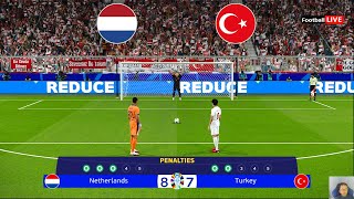 Netherlands vs Turkiye  Penalty Shootout  UEFA Euro 2024  Quarter Final  PES Gameplay [upl. by Peih]