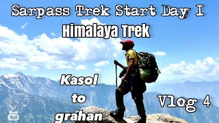 Vlog 4  Day 1  sar pass trek yhai  himalayas sar pass trek himalayan trek trekking in himalayas [upl. by Harley]