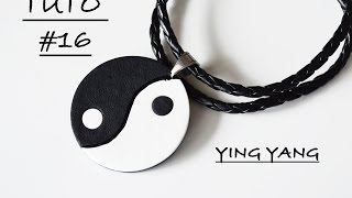 Tuto polymère 16 Pendentif Ying Yang effet cuir en FIMO  Partenariat Pimpomperles [upl. by Lia]