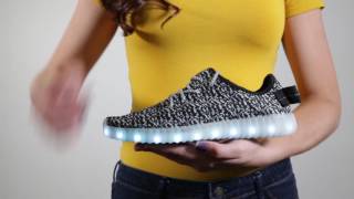 Black Yeezy Light Up LED Shoe Demo  How Do Light Up Shoes Work [upl. by Ttimme396]