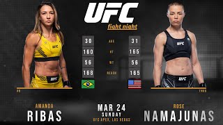 Amanda RIBAS vs Rose NAMAJUNAS Full FIGHT [upl. by Sremlahc]