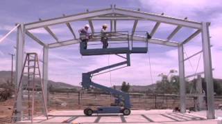 Outback Steel Buildings 14  Install Purlins and Roof XBracing [upl. by Plantagenet]