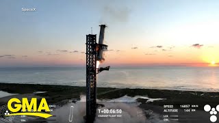 SpaceX successfully lands booster rocket back at launch site [upl. by Eedahs]