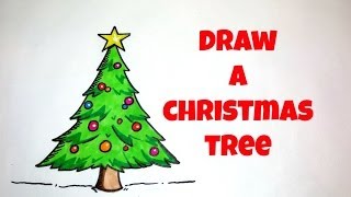 How To Draw A Christmas Tree [upl. by Anselm822]