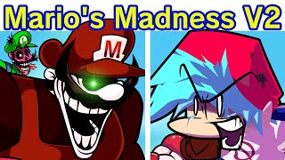 Friday Night Funkin VS Marios Madness V2 FULL WEEK  Cutscenes FNF Mod Mario 85MXMarioEXE [upl. by Aram]