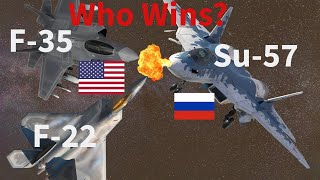 F22 vs Su57 vs F35  Fighter jet Comparison [upl. by Biegel]