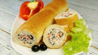 Фаршированный багет  Рецепты от Со Вкусом [upl. by Trofmoc]