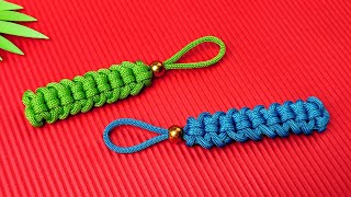 Super Easy Paracord Lanyard Keychain  How to make a Paracord Key Chain Handmade DIY Tutorial 22 [upl. by Sokairyk]