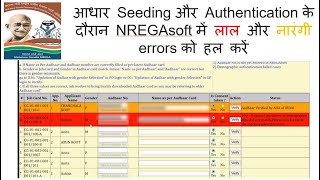 A4 Part 2 आधार Seeding और Authentication के दौरान NREGAsoft में लाल और नारंगी errors को हल करें [upl. by Penman]