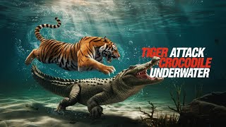 Tiger Attack Crocodile Underwater  Wild Animal Attack [upl. by Niahs227]