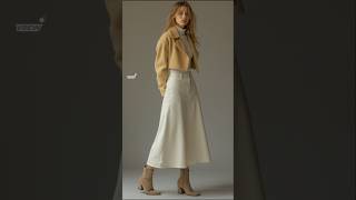 2024 Winter fashions  crop wool jacket amp midi skirt styles outfits [upl. by Vareck]